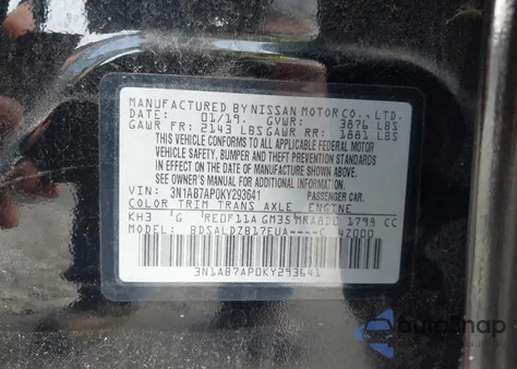 2019 Nissan Sentra S/Sv/Sr/Sl z USA, uszkodzony, nr VIN 3N1AB7AP0KY293641